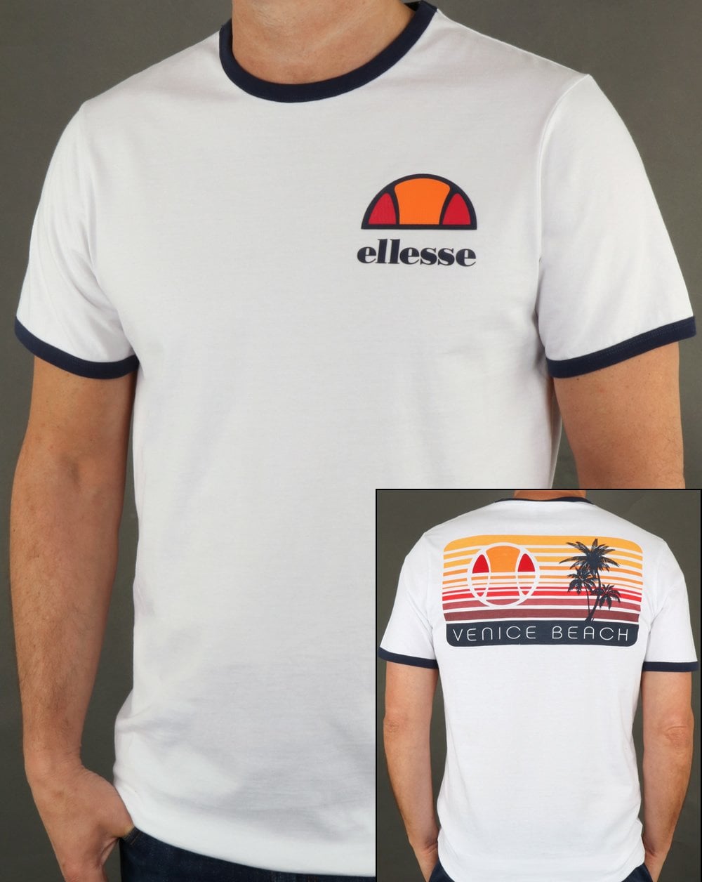 Ellesse – Venice – Weißes T-Shirt mit Rückenprint