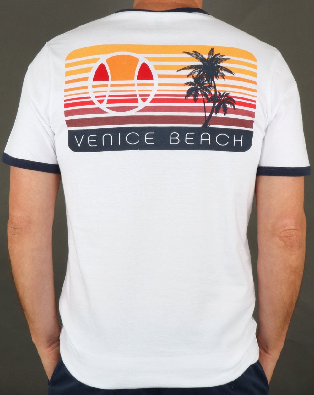 Ellesse – Venice – Weißes T-Shirt mit Rückenprint