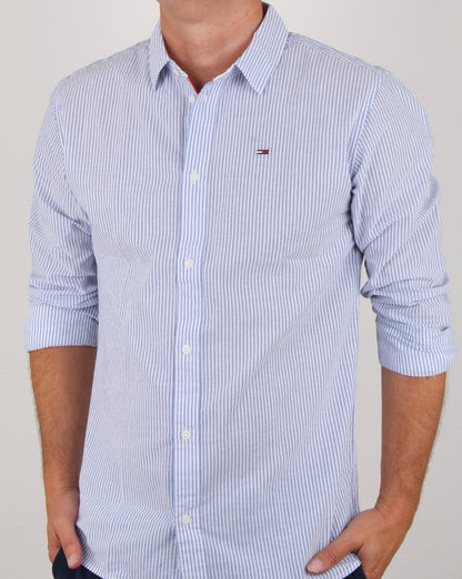 Tommy Hilfiger Essential Stripe Shirt Klassisch Weiß/Blau