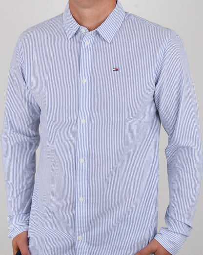 Tommy Hilfiger Essential Stripe Shirt Klassisch Weiß/Blau