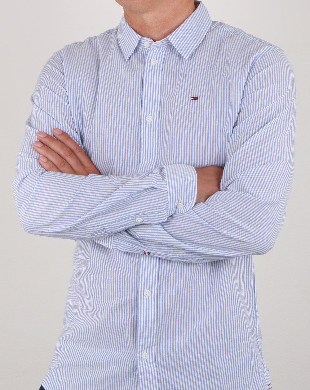 Tommy Hilfiger Essential Stripe Shirt Klassisch Weiß/Blau