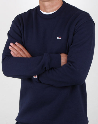 Tommy Hilfiger – Klassisches Sweatshirt mit Rundhalsausschnitt, Marineblau