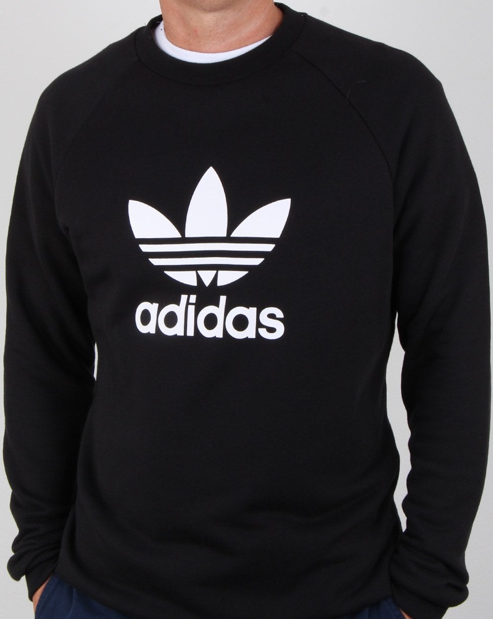 Adidas Originals – Schwarzes Sweatshirt mit Trefoil-Print