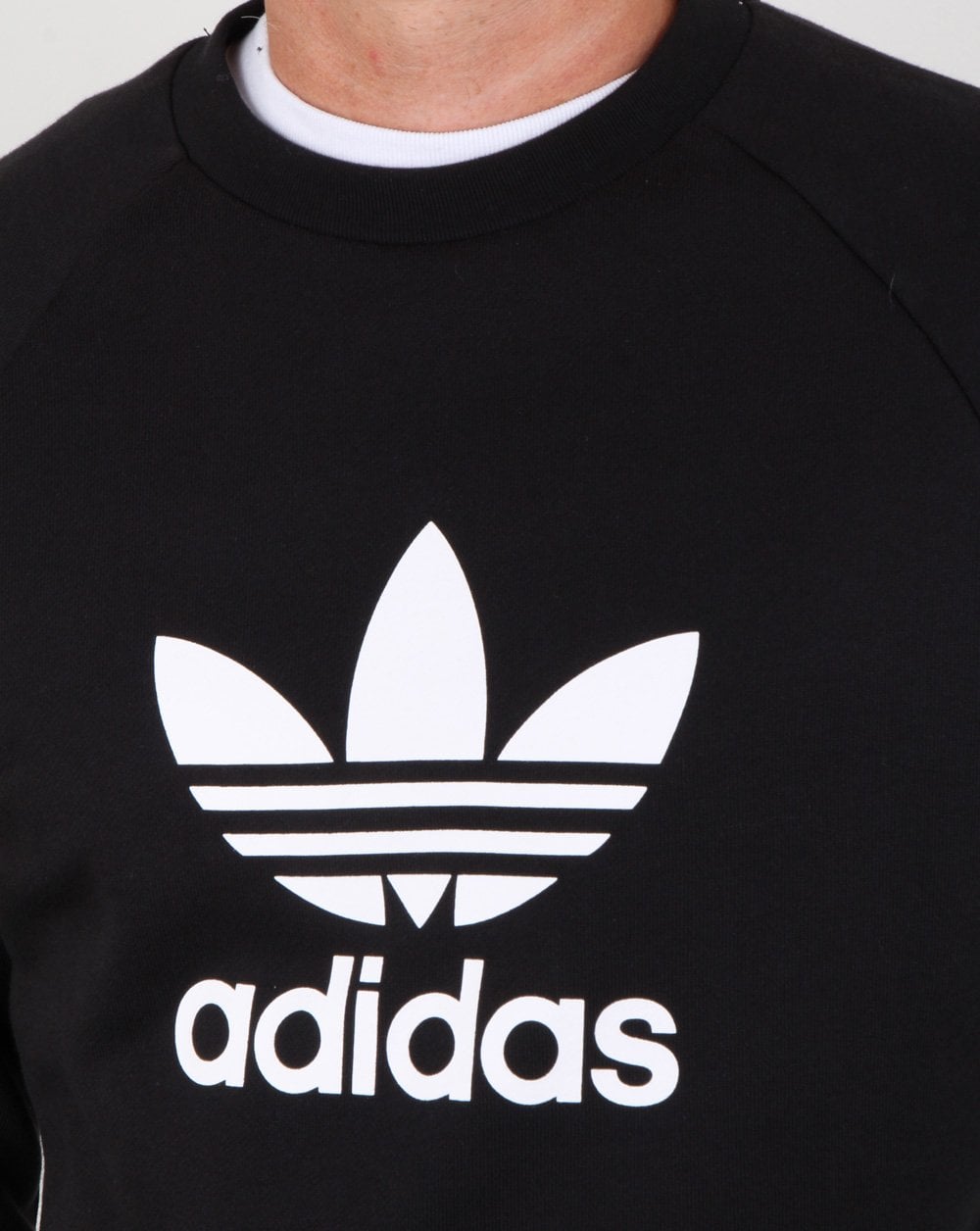 Adidas Originals – Schwarzes Sweatshirt mit Trefoil-Print