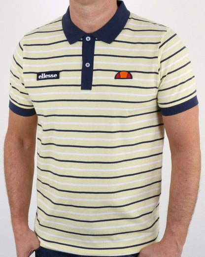 Ellesse – Gestreiftes Poloshirt in Zitronenmarineblau