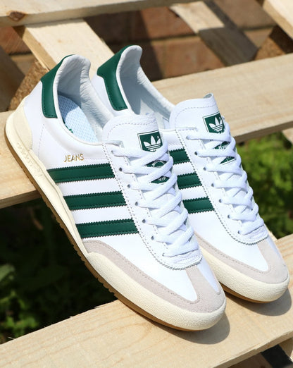 Adidas Jeans Leder-Sneaker Weiß/Grün