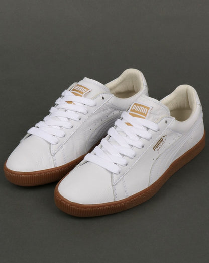 Puma Basket Classic Gum Trainer Weiß/Metallic Gold - NEU