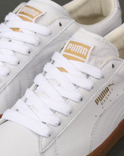 Puma Basket Classic Gum Trainer Weiß/Metallic Gold - NEU