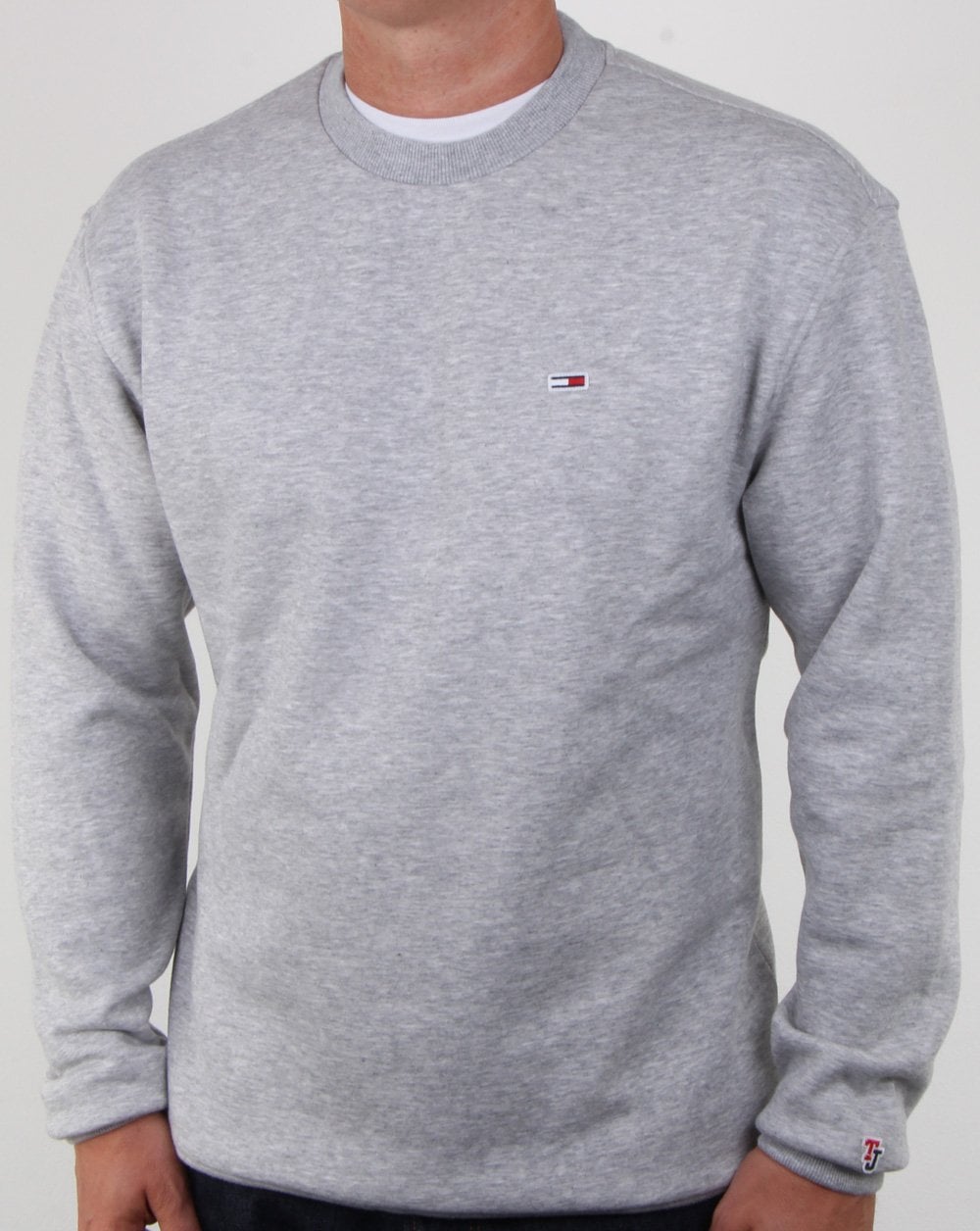 Tommy Hilfiger – Klassisches Sweatshirt mit Rundhalsausschnitt, Grau meliert