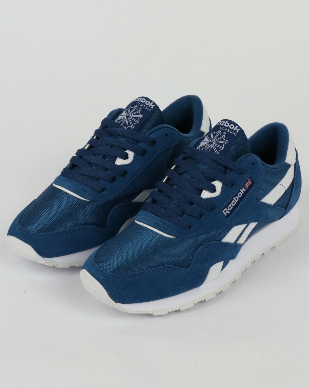 Reebok Classic Nylon Trainers Bunker Blue/White
