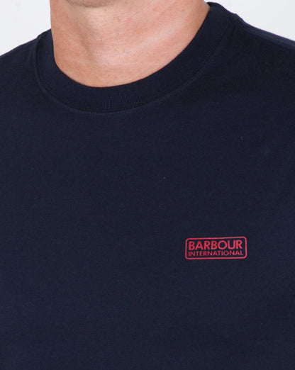 Barbour International T-Shirt mit kleinem Logo Marineblau/Rot