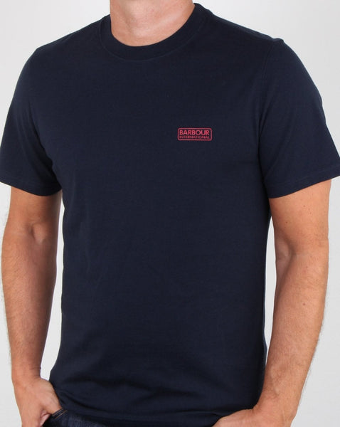 Barbour International Small Logo T-shirt Navy /red