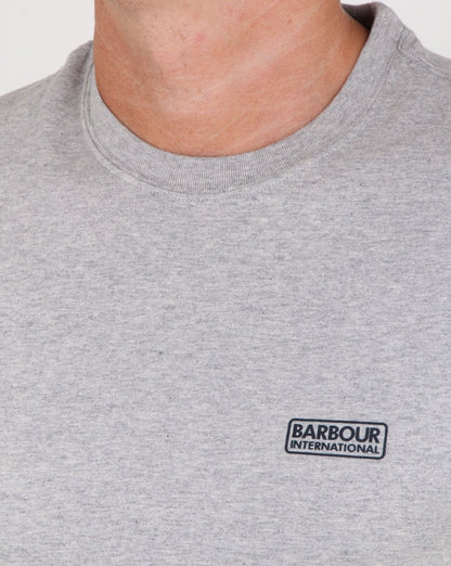 Barbour International – T-Shirt mit kleinem Logo, Grau meliert