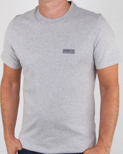 Barbour International – T-Shirt mit kleinem Logo, Grau meliert