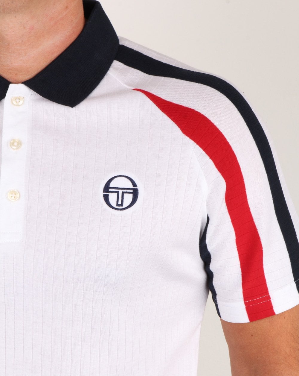 Sergio Tacchini Mcenroe Blow Poloshirt Weiß/Marineblau/Rot