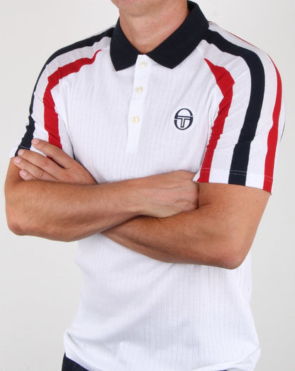 Sergio Tacchini Mcenroe Blow Poloshirt Weiß/Marineblau/Rot