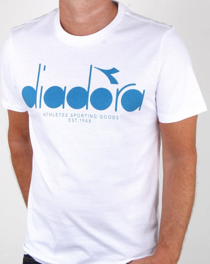 Diadora Logo T-Shirt Weiß/Blau