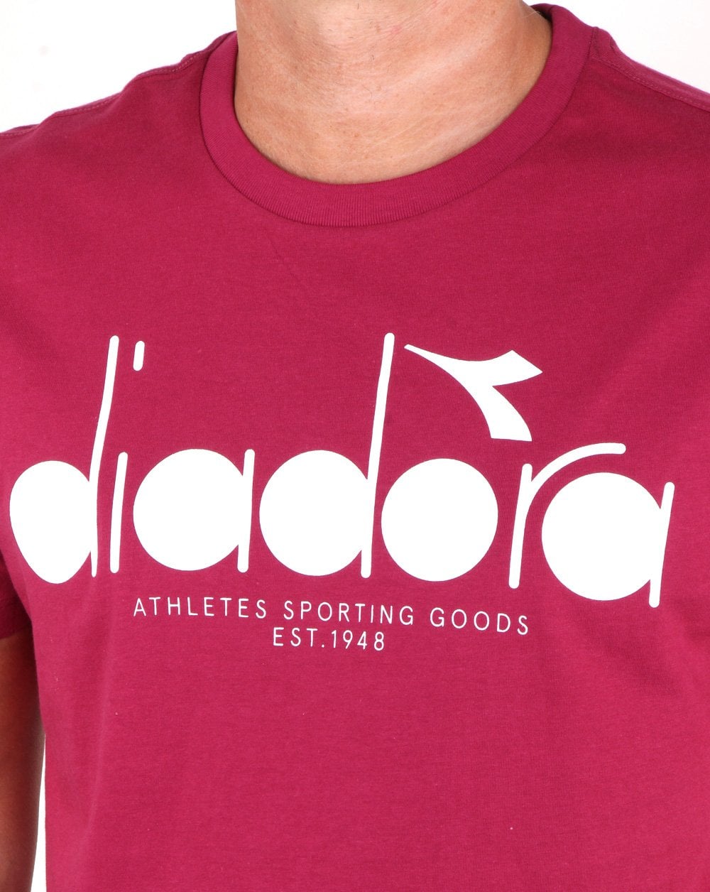 Diadora Logo T-Shirt Himbeere/Weiß