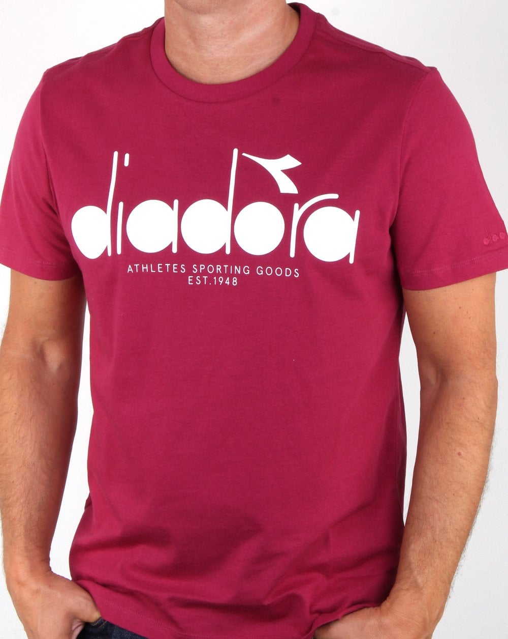 Diadora Logo T-Shirt Himbeere/Weiß