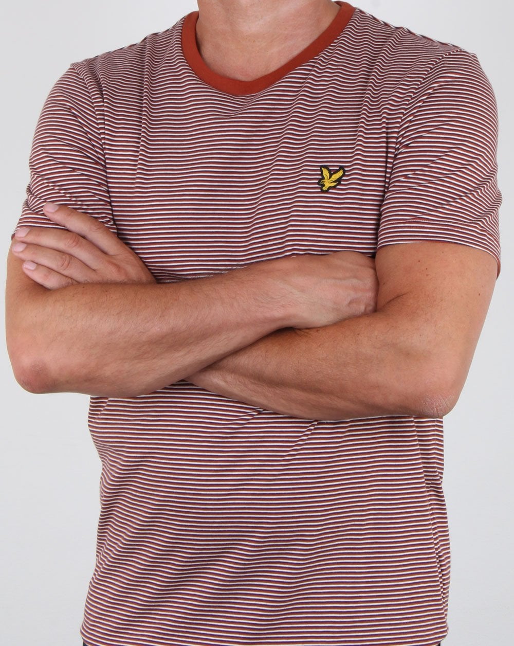 Lyle And Scott Feeder Stripe T-shirt Brown Spice