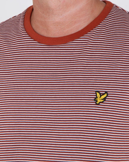 Lyle And Scott – Feeder-Streifen-T-Shirt in Braun-Gewürz