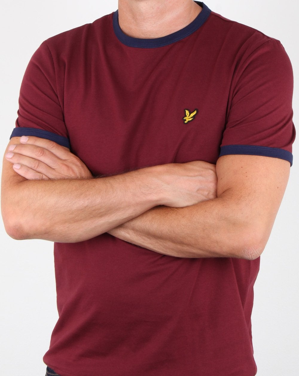 Lyle And Scott Ringer T-Shirt Weinrot/Marineblau