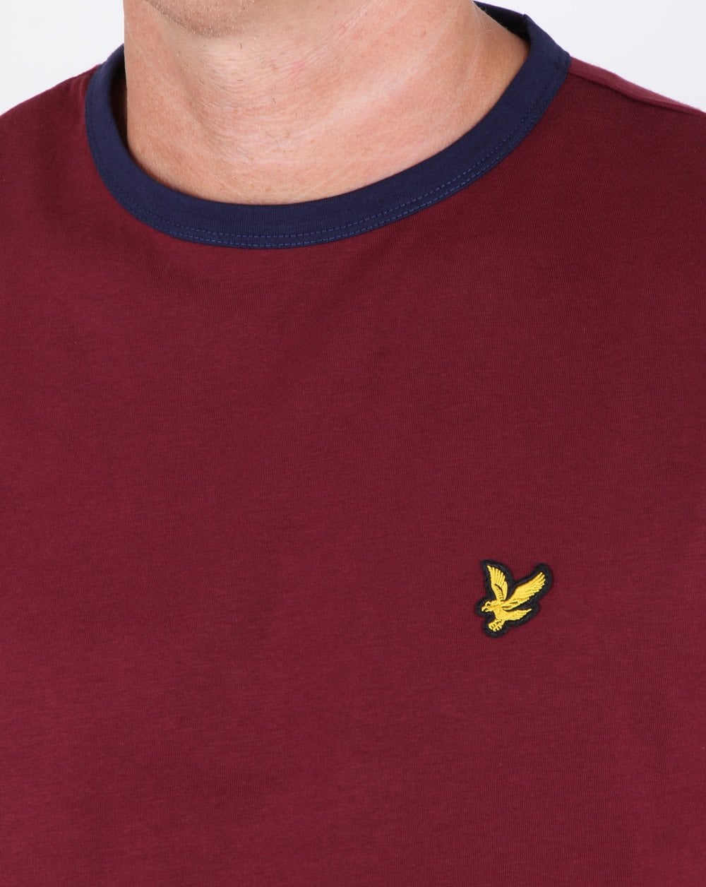 Lyle And Scott Ringer T Shirt Claret/navy