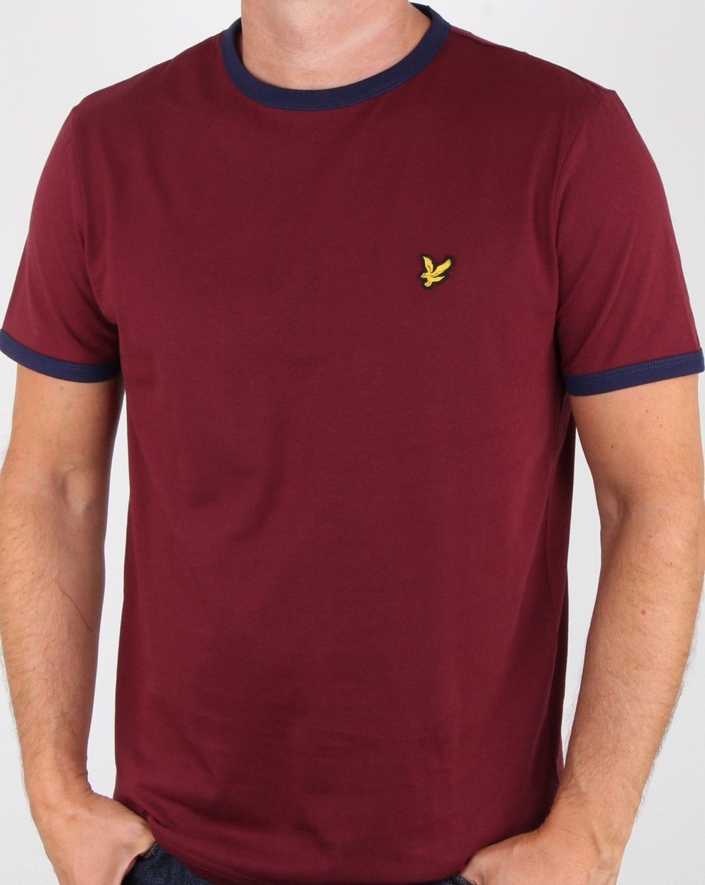 Lyle And Scott Ringer T-Shirt Weinrot/Marineblau