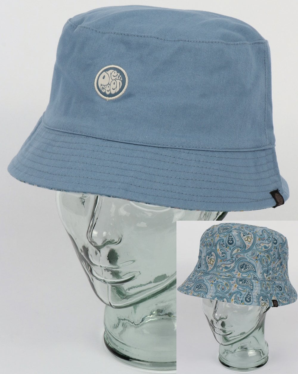 Pretty Green Wendbarer Fischerhut mit Paisley-Print Blau