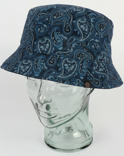 Pretty Green – Wendbarer Fischerhut mit Paisleymuster in Marineblau