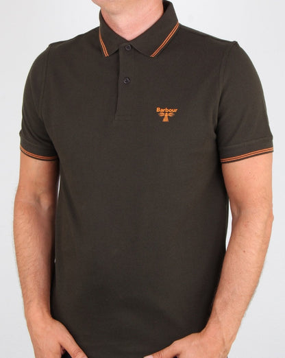 Barbour Business Beacon Tipped Poloshirt Waldgrün