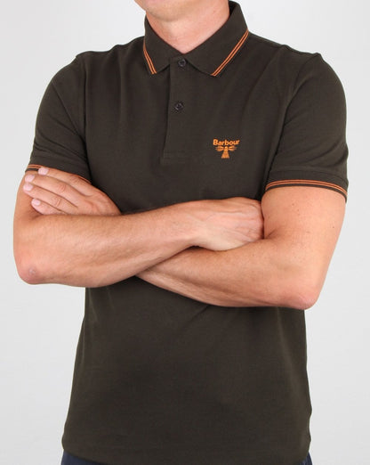 Barbour Business Beacon Tipped Poloshirt Waldgrün