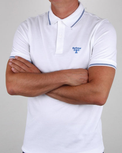 Barbour Business Beacon Tipped Poloshirt Weiß