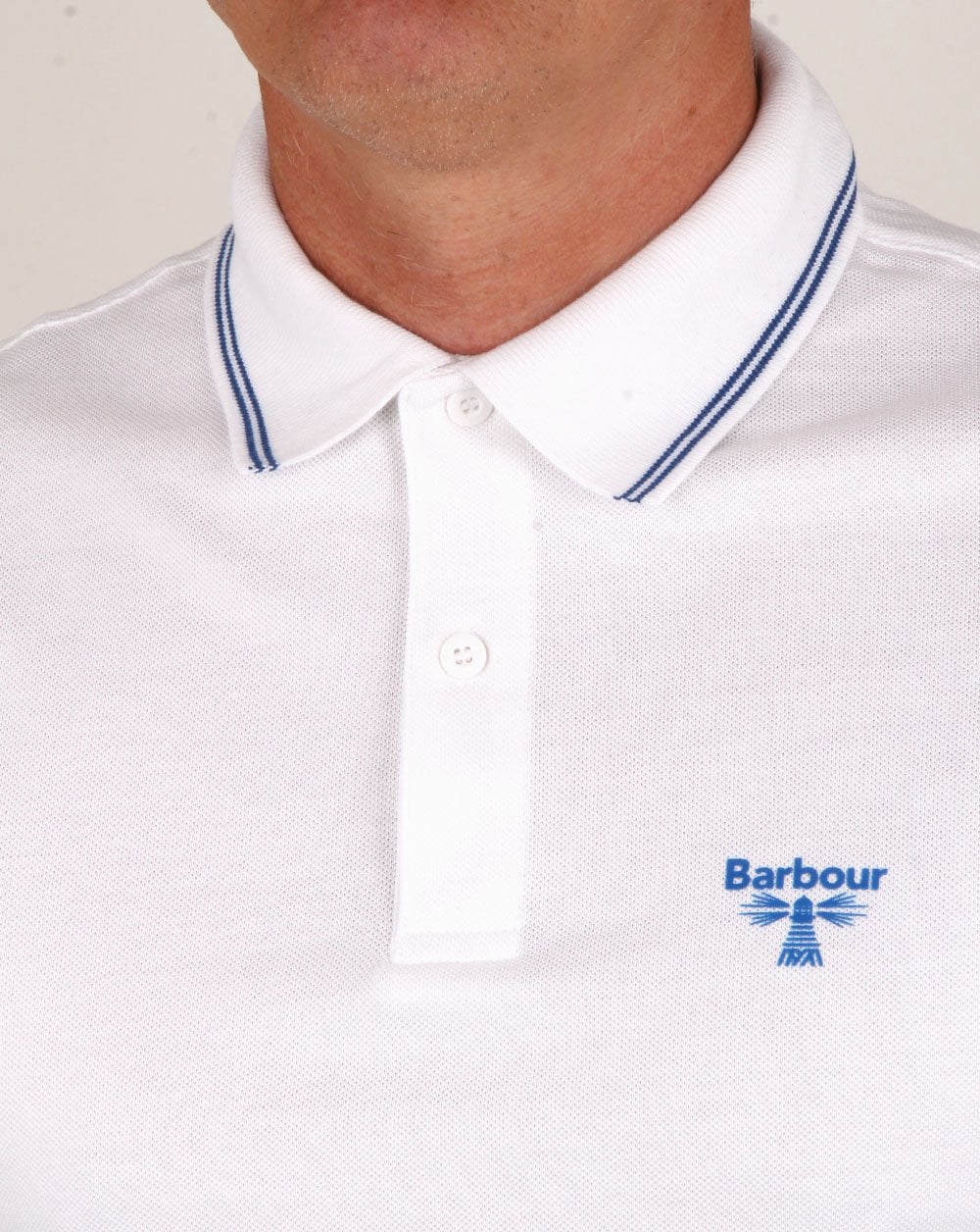 Barbour Business Beacon Tipped Poloshirt Weiß