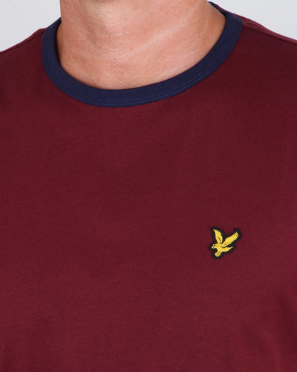 Lyle And Scott – Langärmliges Ringer-T-Shirt in Claret Jug