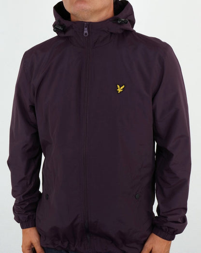 Lyle And Scott – Durchgehende Kapuzenjacke mit Reißverschluss, dunkles Pflaumenblau