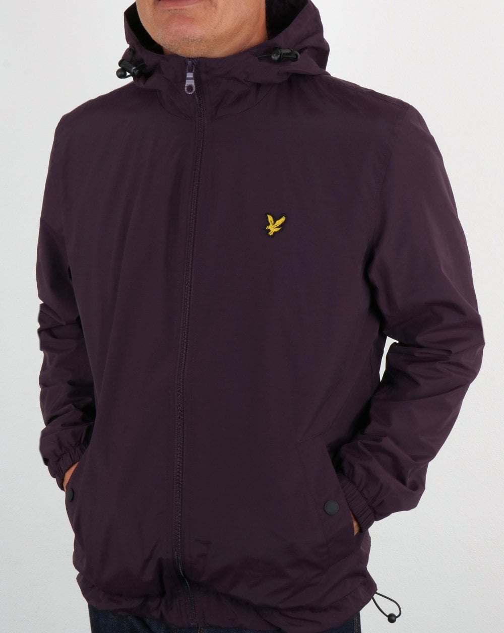 Lyle And Scott Zip Through Hooded Jacket Deep Plum