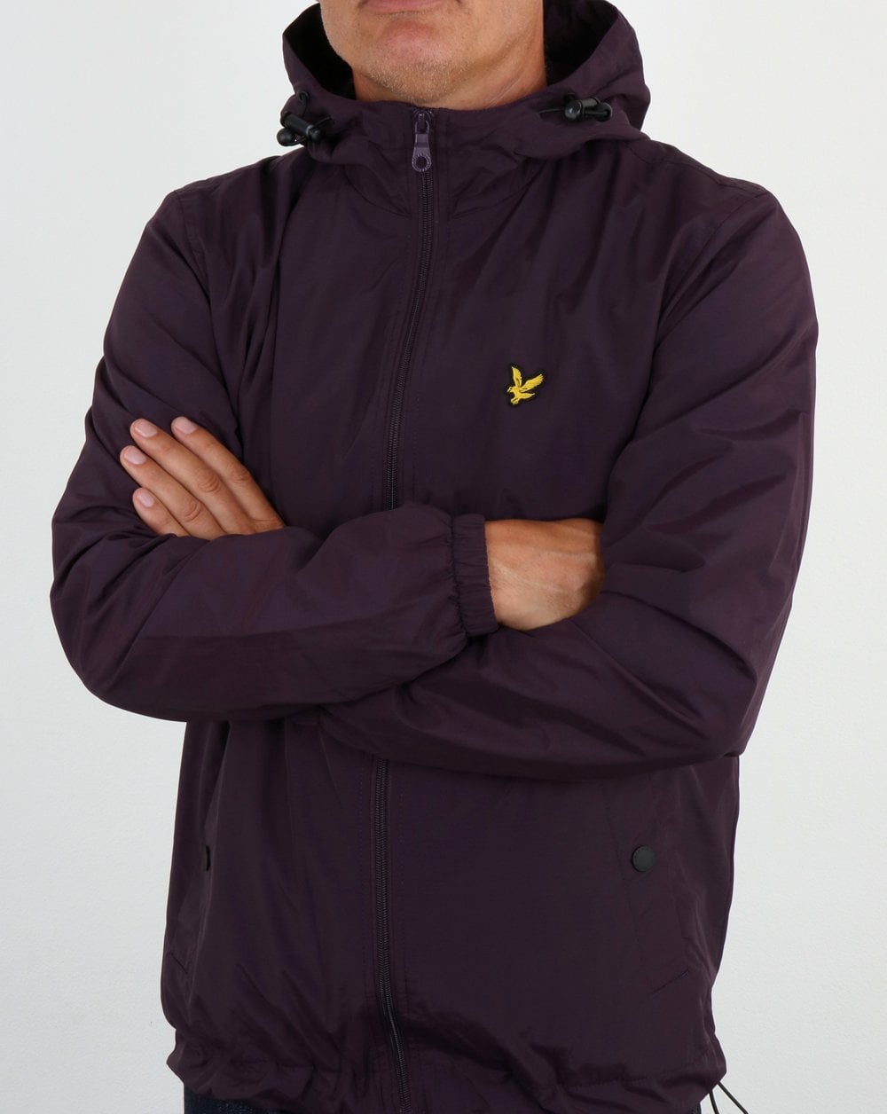 Lyle And Scott – Durchgehende Kapuzenjacke mit Reißverschluss, dunkles Pflaumenblau