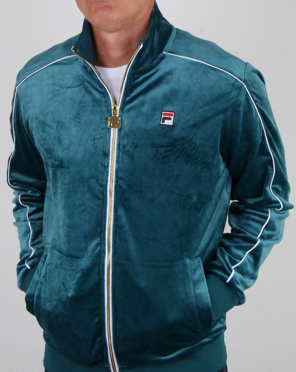 Fila Vintage Finest Velours Trainingsjacke Atlantic Blue
