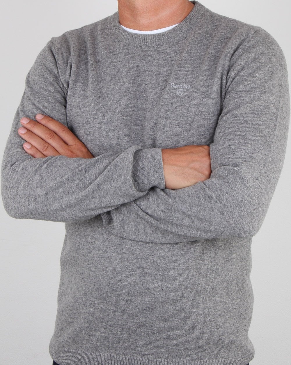 Barbour Lammwollpullover Graumeliert