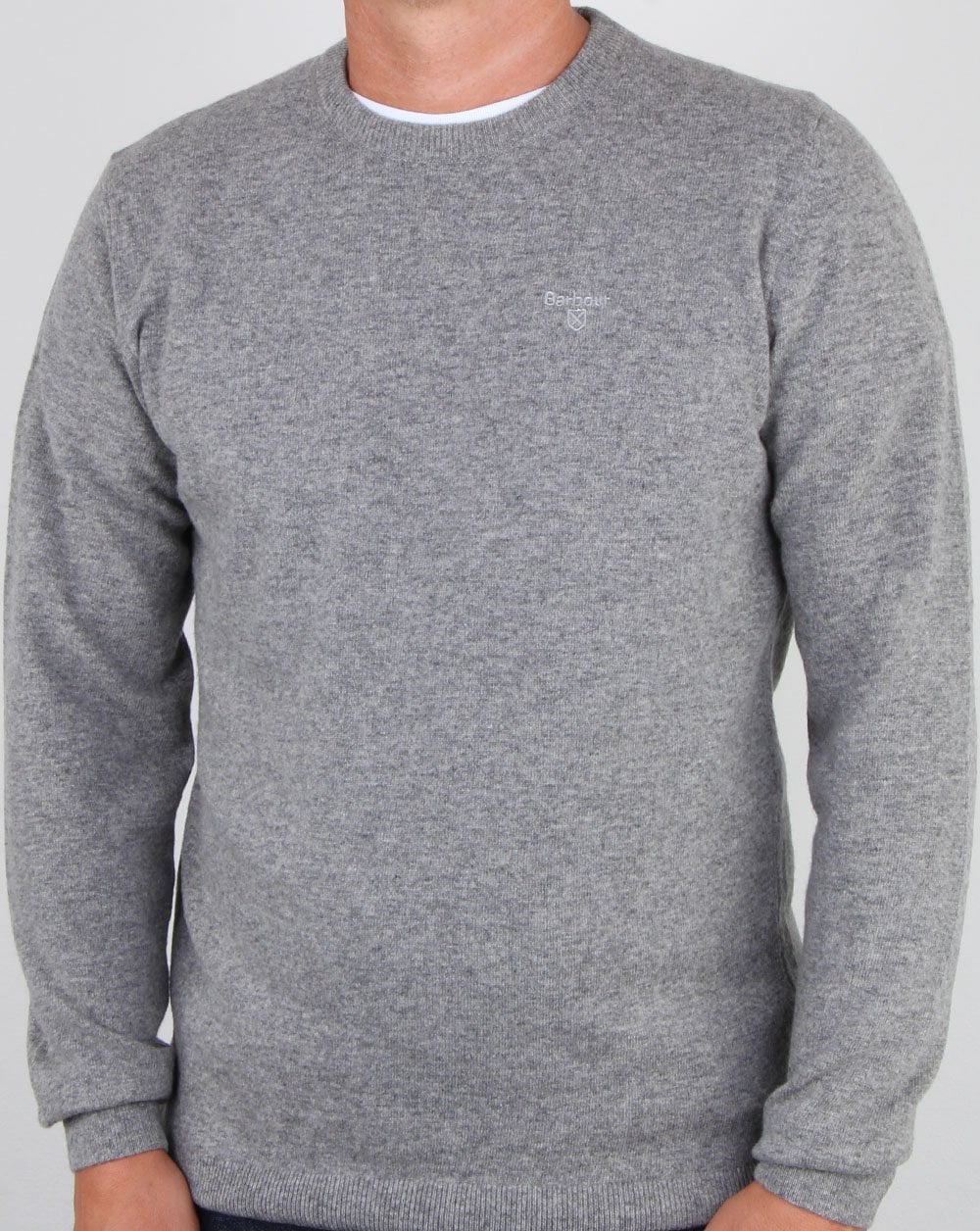 Barbour Lammwollpullover Graumeliert
