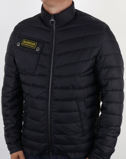 Barbour International Steppjacke mit Kettendetail Schwarz