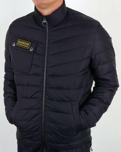 Barbour International Steppjacke mit Kettendetail Schwarz