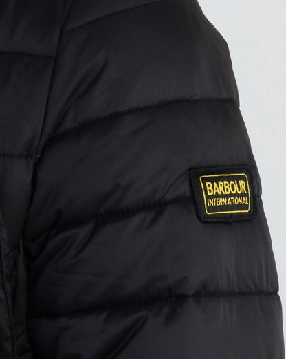 Barbour International Steppjacke mit Kettendetail Schwarz
