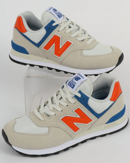 New Balance 574 Sneaker Weiß/Orange