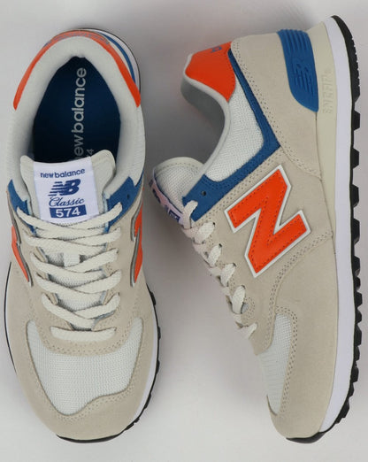 New Balance 574 Sneaker Weiß/Orange