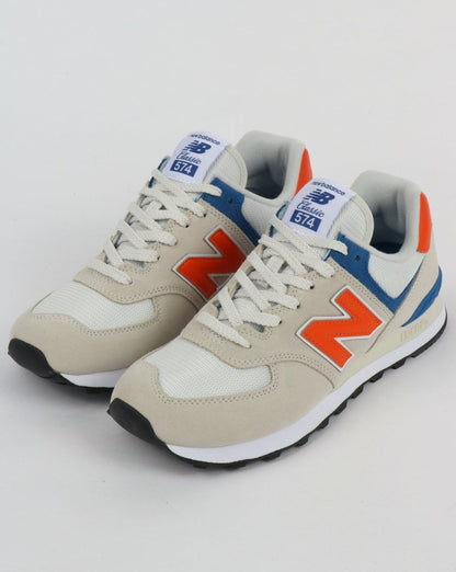 New Balance 574 Sneaker Weiß/Orange