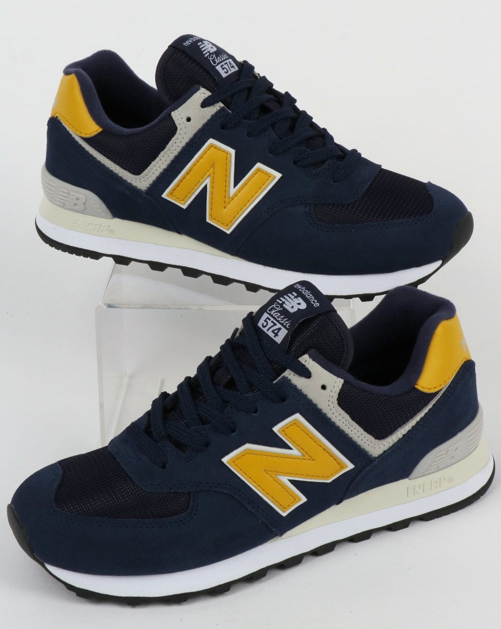 New Balance 574 Sneaker Marineblau/Gelb