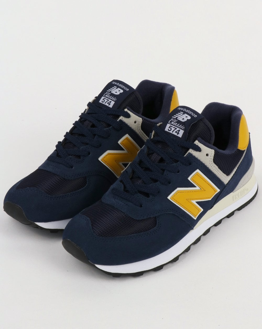 New Balance 574 Sneaker Marineblau/Gelb
