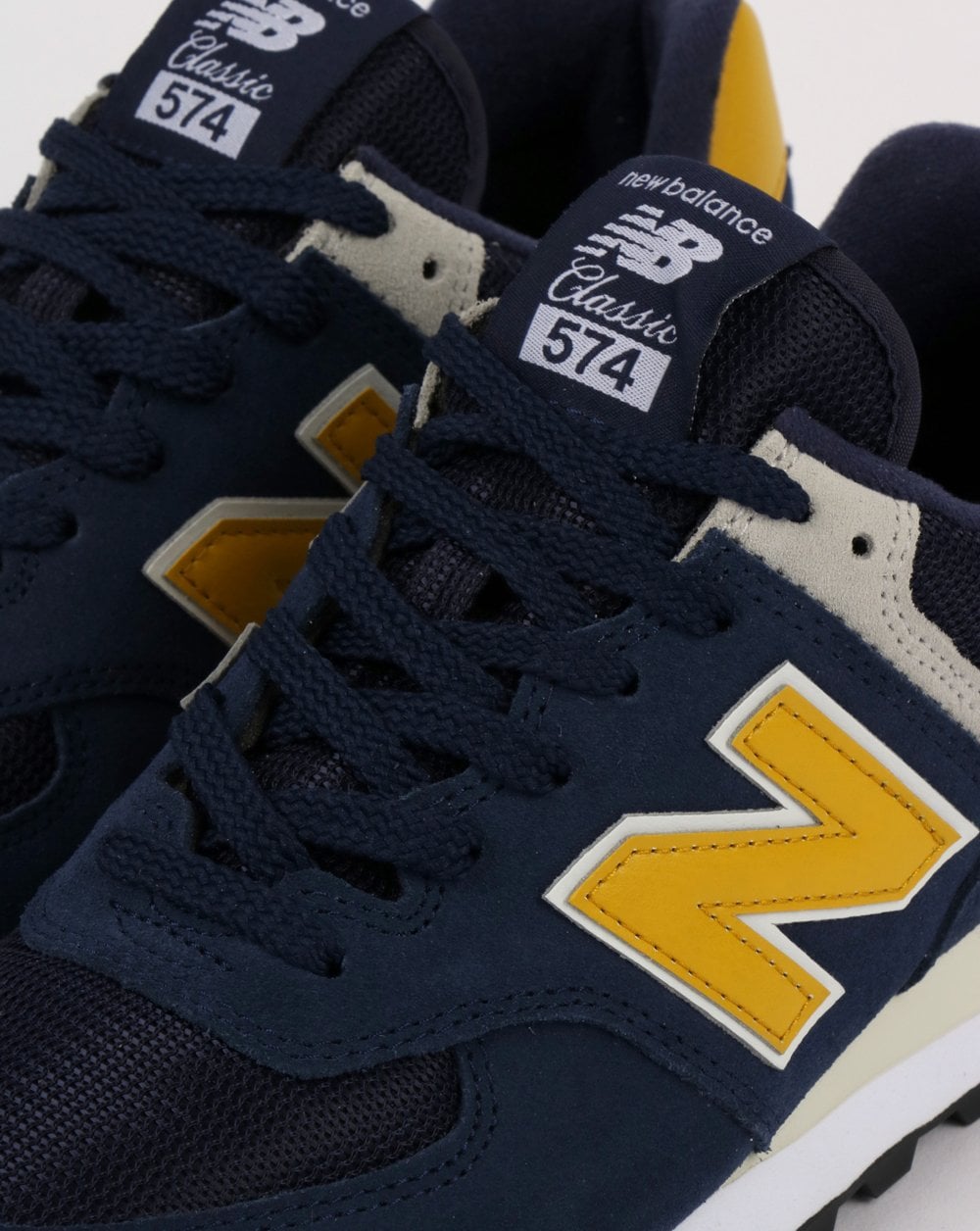 New Balance 574 Trainers Navy/Yellow